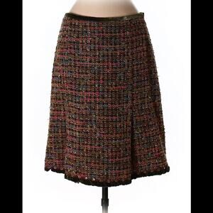 Cynthia Steffe tweed wool velvet ruffle pleated skirt, 8